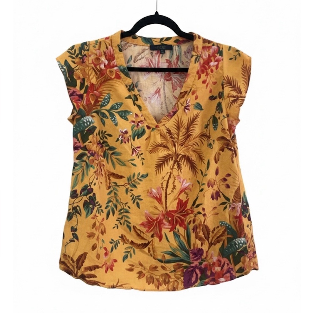 RACHEL Rachel Roy Tropical Floral V-Neck Blouse Women’s size 1x